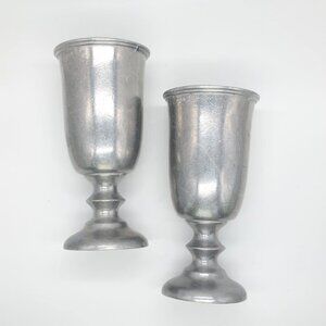 2 Vintage Wilton Armetale Large Tavern Goblets for Water or Wine